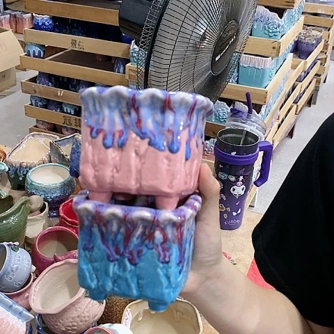 陶瓷20CM以下Q358粉，蓝