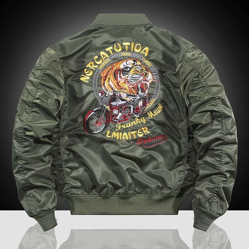 高端 刺绣空军一号ma1飞行员夹克男外套美式棒球服机车服潮牌秋冬