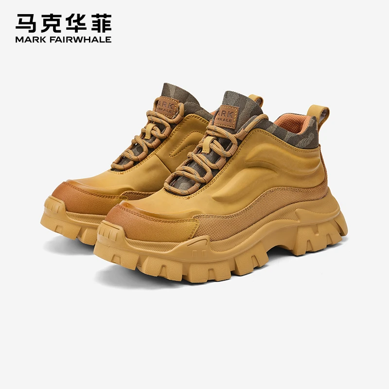 马克华菲靴子男2025秋季新款男士英伦风工装靴增高马丁男鞋马丁靴
