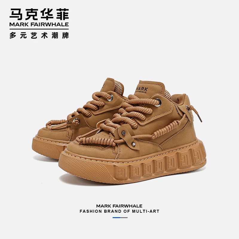 马克华菲高帮鞋男板鞋2023新款冬季韩版潮流爆款运动休闲鞋子潮鞋