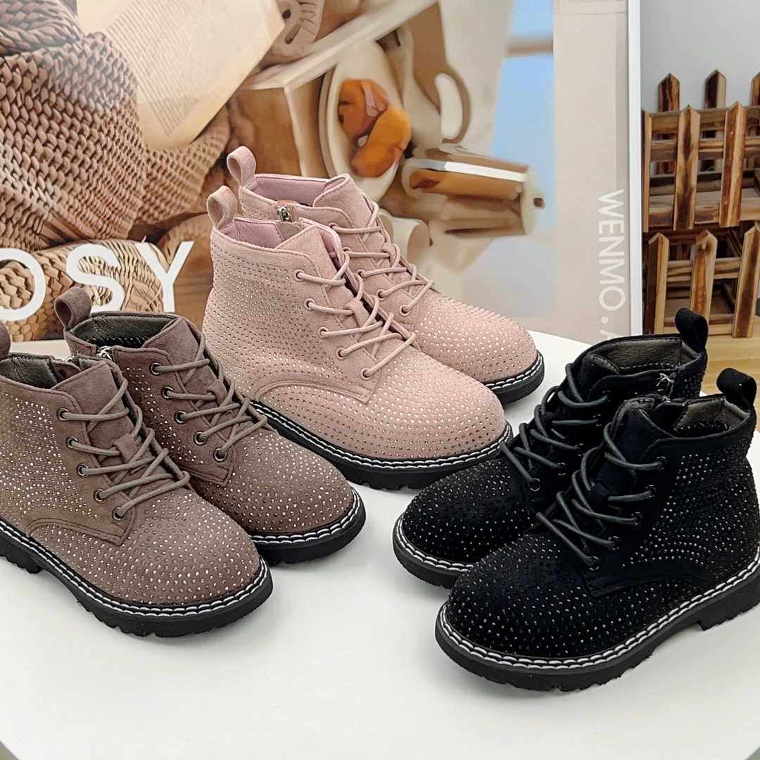 27-37码儿童时尚百搭软底防滑休闲烫马丁靴（兄妹猫2） 8052