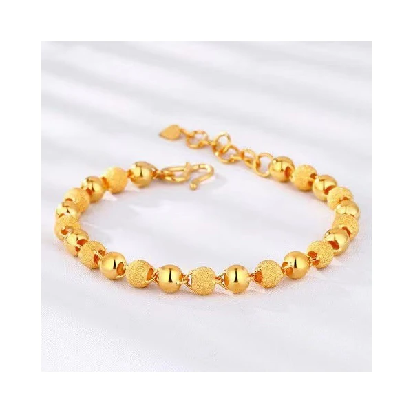 铜合金手链铜合金手链磨砂圆珠手链女款气质时尚百搭首饰通勤款