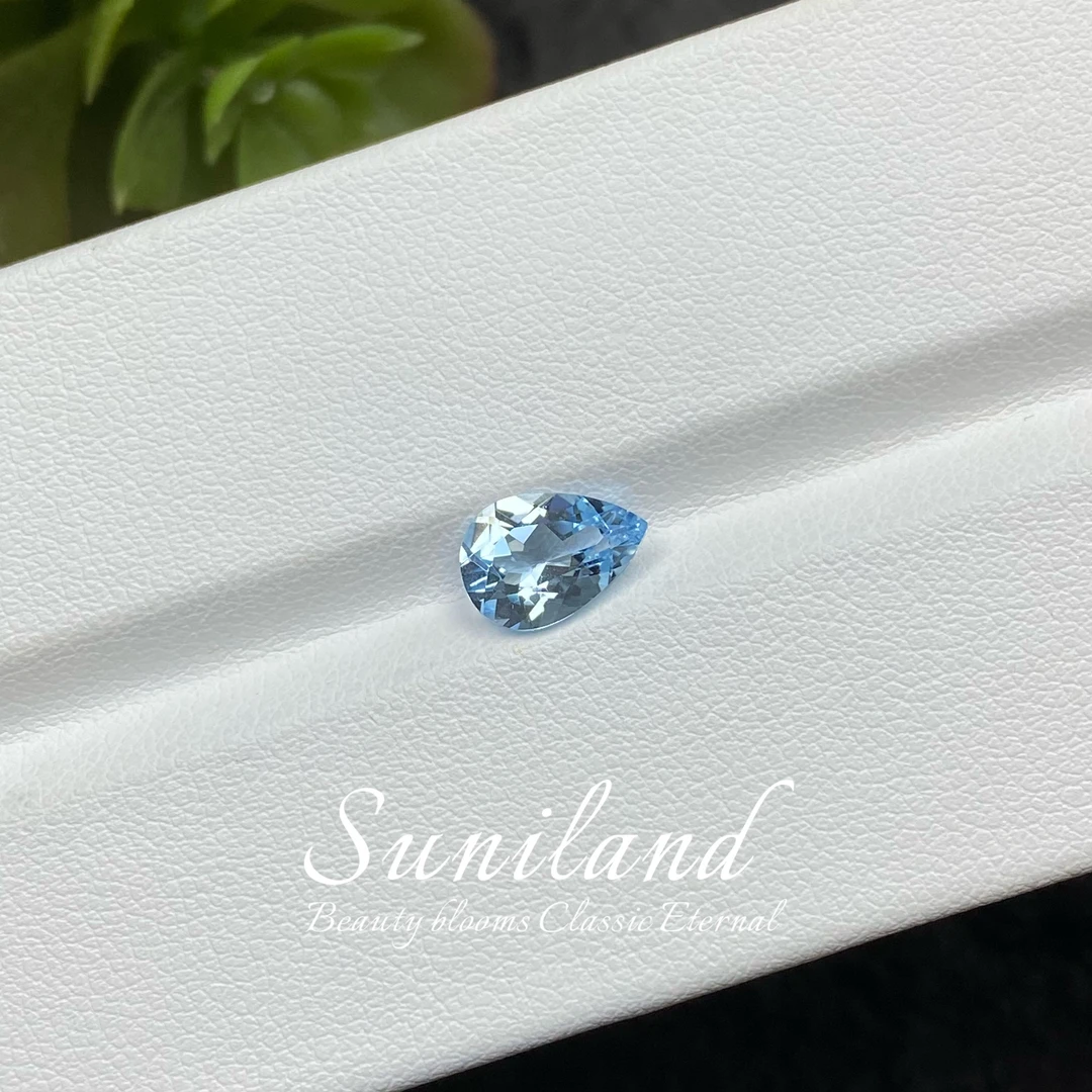 B327-1.93ct-水滴形圣玛利亚色海蓝宝石/GRC证书2407100128
