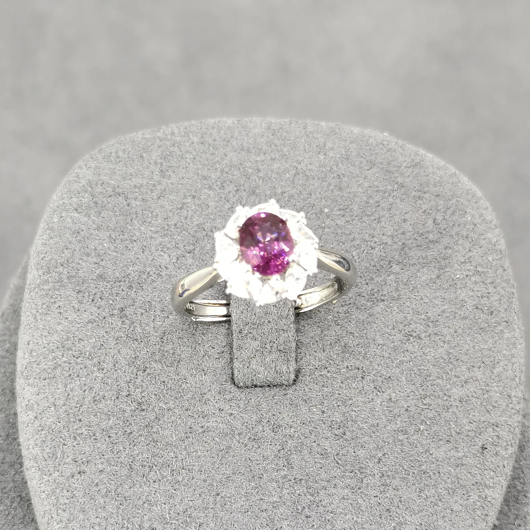 M4–镁铝榴石紫牙乌戒指S925银主石1.04ct/QR214723
