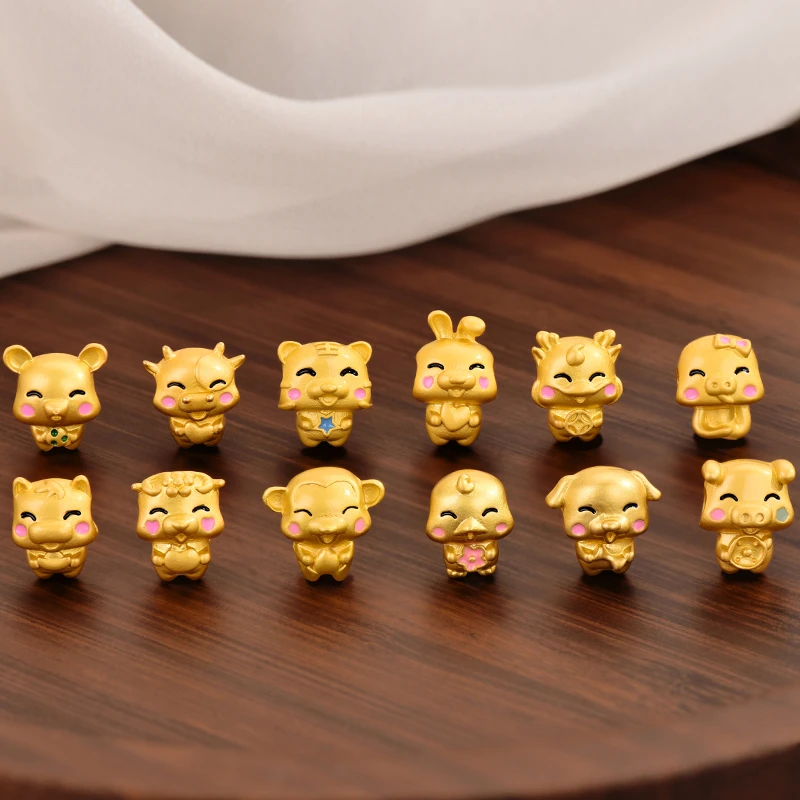 合金吊坠 金美澳本命年可爱十二生肖属龙单坠吊坠2025新款配饰