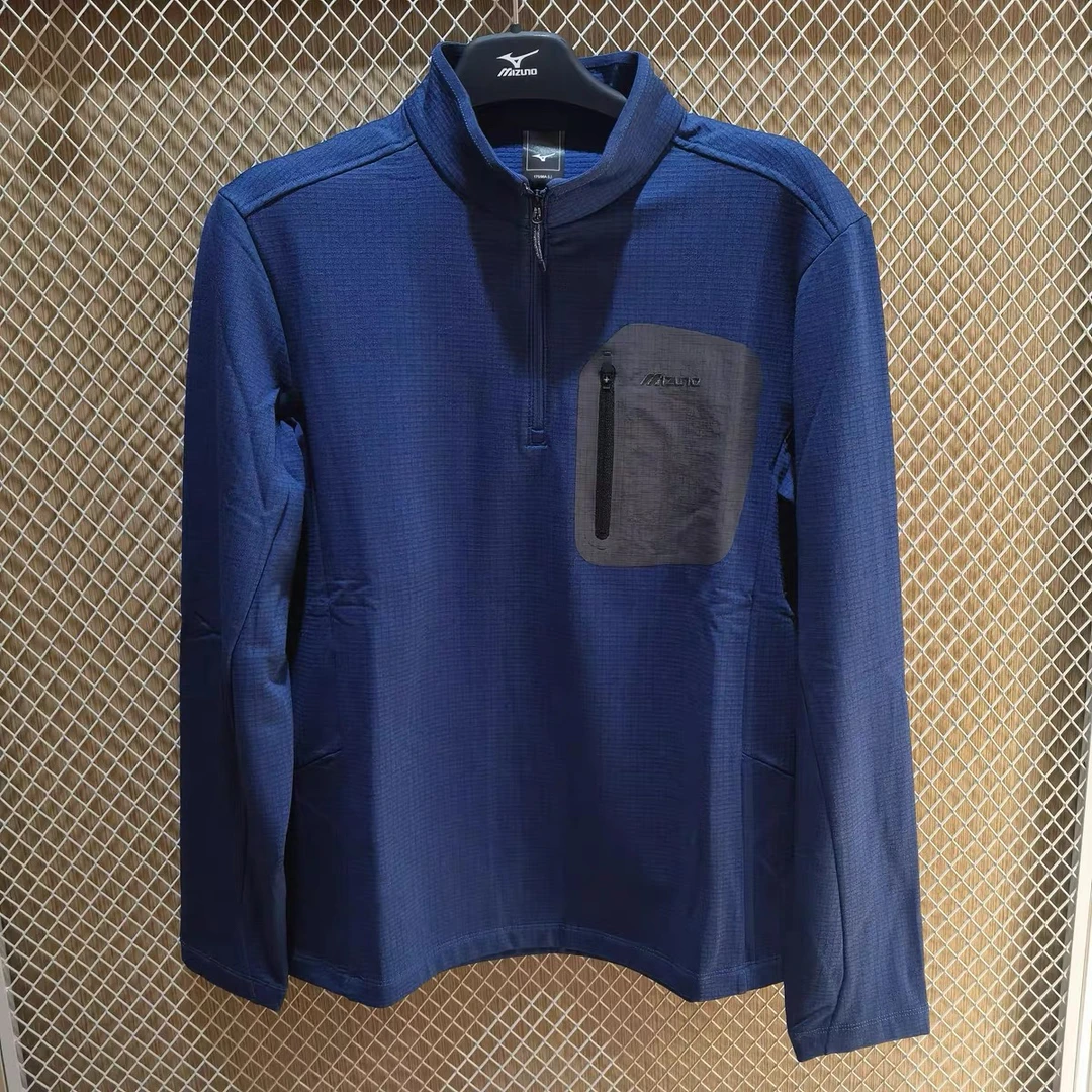 专柜正品Mizuno美津浓秋冬加绒跑步高端简约经典立领长袖D2CA44M1