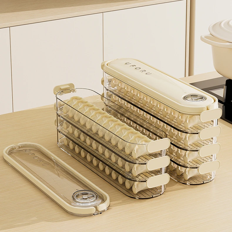 祝氏心宜饺子盒不粘家用大容量手提收纳馄饨饺子防滑保鲜盒大号