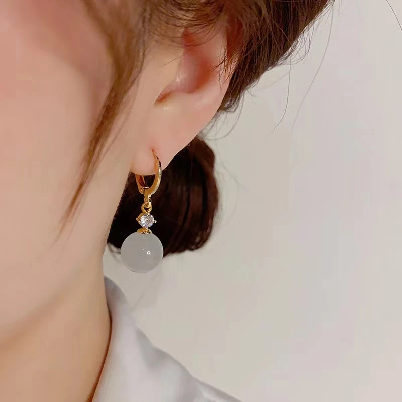铜合金耳饰 高级感气质耳扣女小众设计感文艺清透时尚耳环N1903