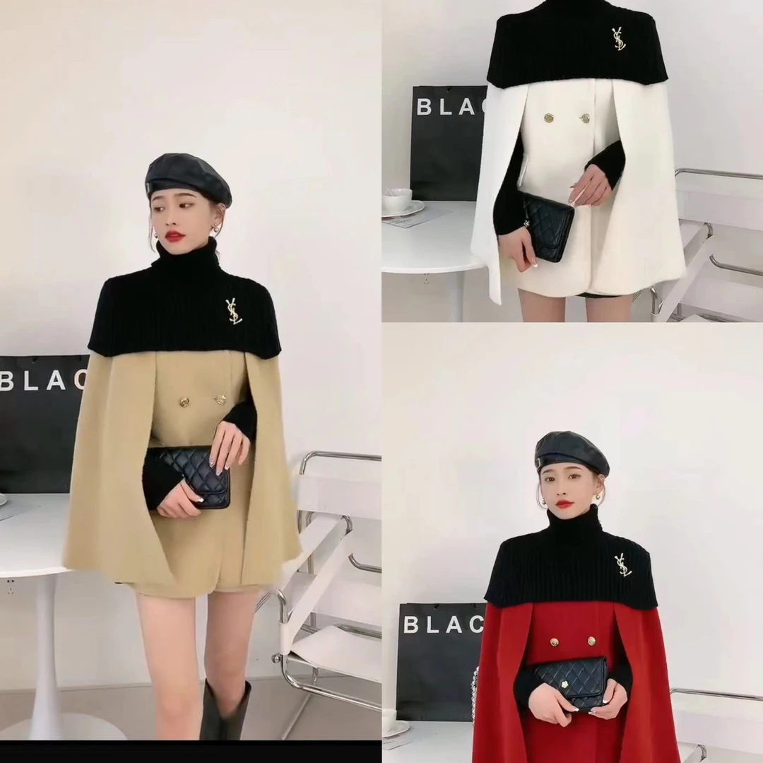 财阀千金韩系高级感超好看斗篷毛呢外套今年流行西装呢子大衣秋冬