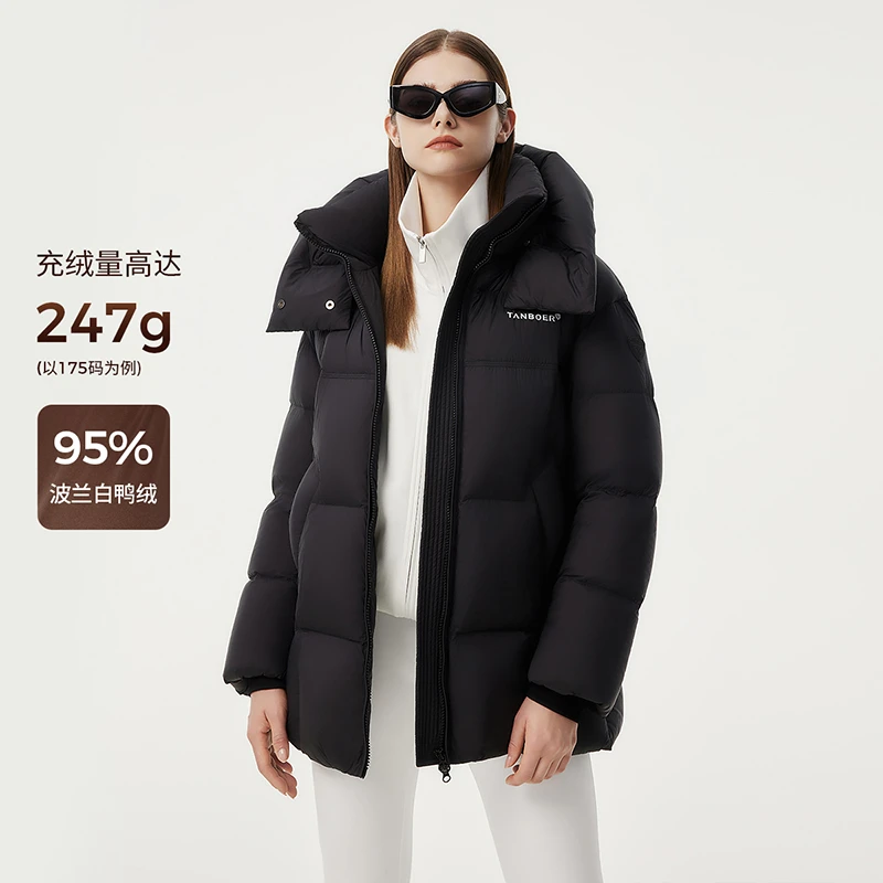 【95鸭绒】坦博尔羽绒服24年冬季新品女泡芙加厚保暖外套TBF530510Z