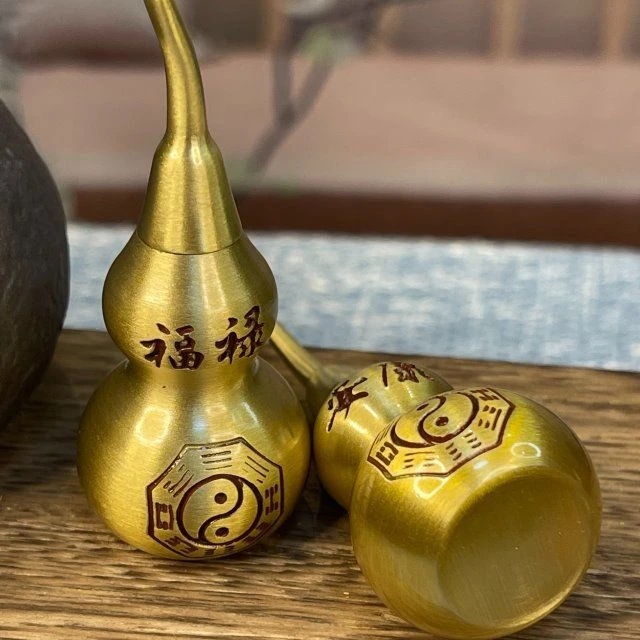 黄铜福禄安康葫芦手把件挂件送人自留工艺品葫芦摆件