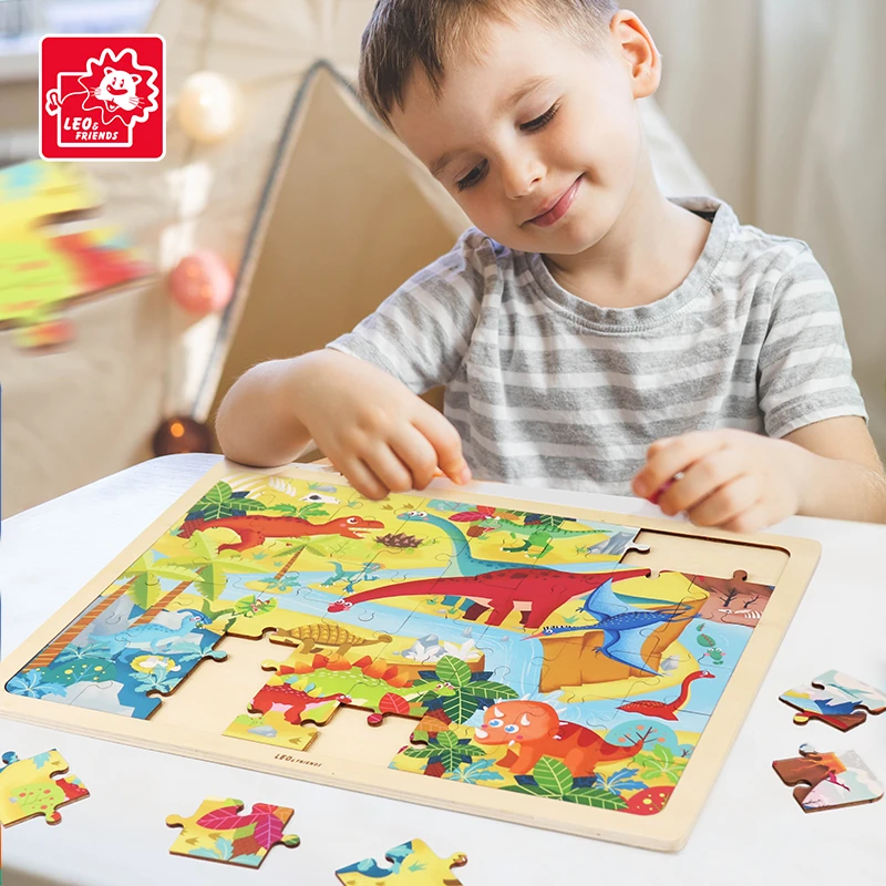 Leo&Friends木制拼图儿童早教大块宝宝益智玩具3-6岁
