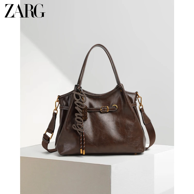 ZARG焦糖咖啡手提托特包-60250休闲百搭女士通勤秋冬