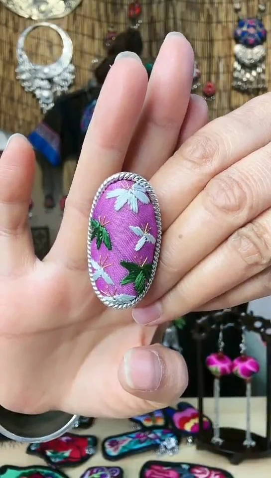 【闪购商品】苗银刺绣戒指