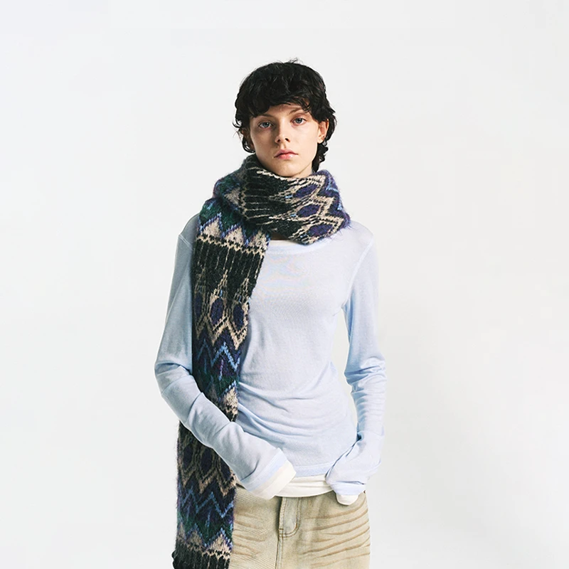 【新品】Howwell 24秋冬 假两件撞色抽褶百搭款休闲款