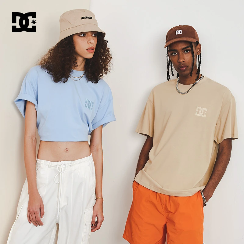 DCSHOES 23夏季新款刺绣LOGO上衣合身简约情侣同款短袖T恤