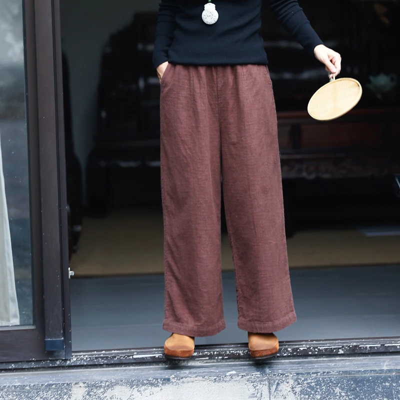 如素慢衣文艺简约通勤棉麻休闲裤35075