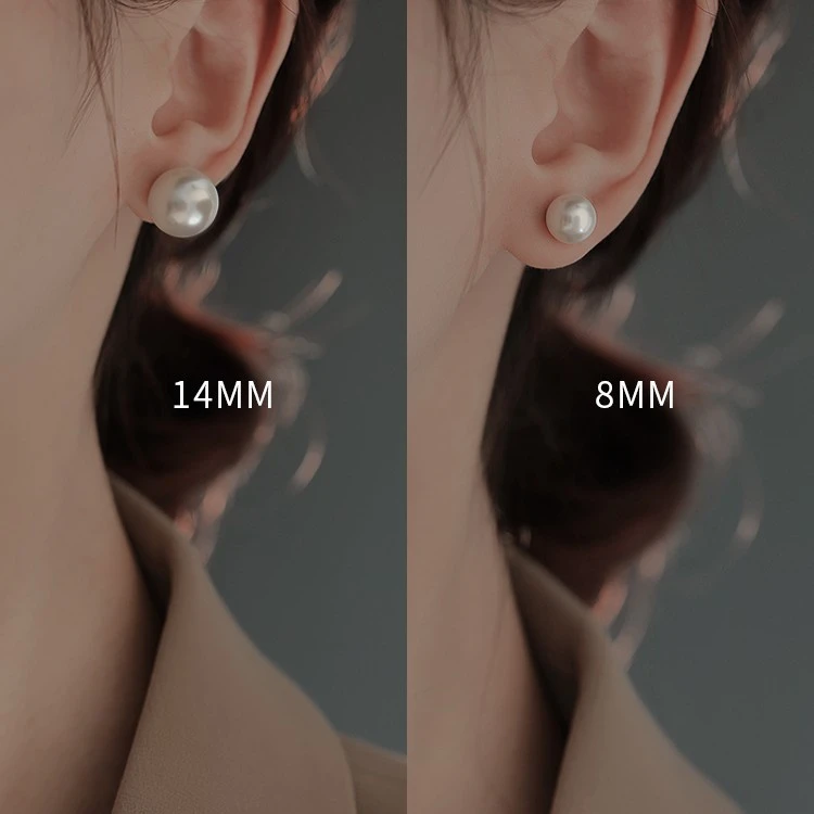 合金耳饰 法式复古大高亮仿珍珠耳钉女高级感冷淡风耳环小众耳饰