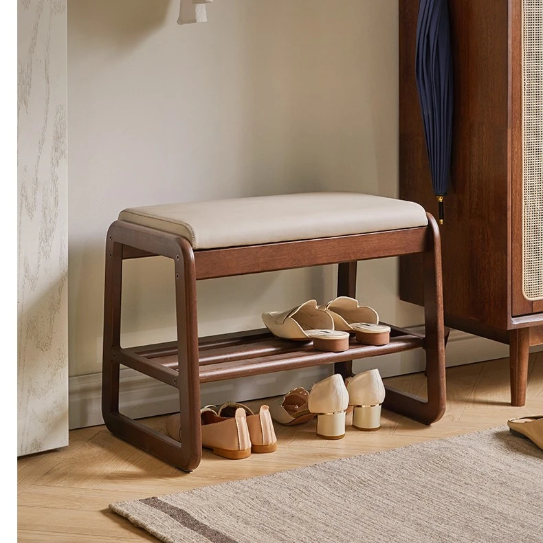【小雨专属】实木换鞋凳轻奢鞋架家用简约简易鞋架储物创意轻奢鞋架