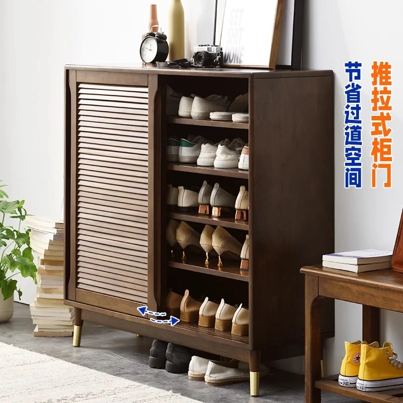 【小雨专属】实木鞋柜大容量玄关家用鞋架储物柜门厅阳台简易防尘