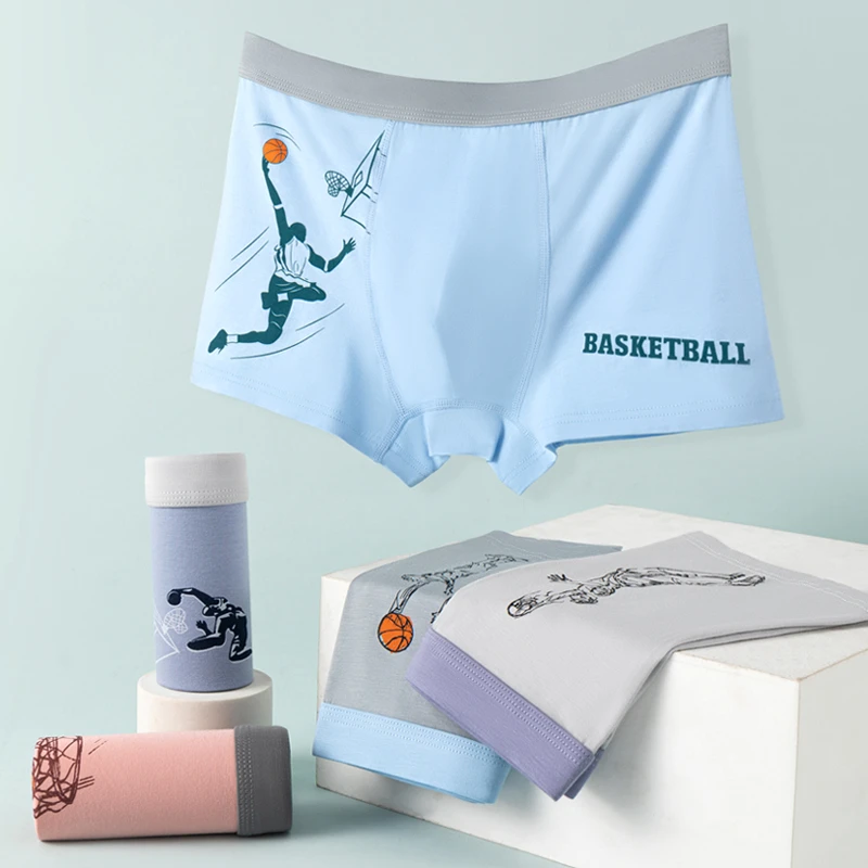 男青少年内裤中儿童学生纯棉抗菌透气胖童大码发育期男孩四角裤衩