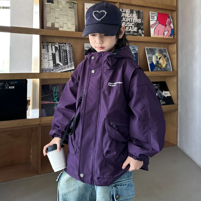 儿童洋气休闲韩版外套2025新款男童时尚帅气外衣中大童春秋款上衣