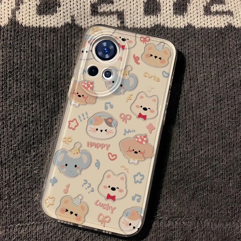 华为Nova13适用手机壳卖萌动物猫小狗可爱全包防摔软壳透明高颜