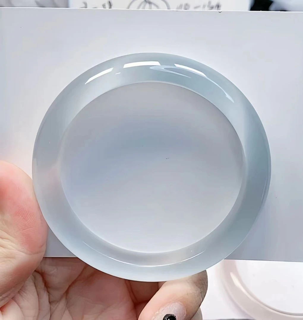 冰冰蓝手镯 冰透 60圈口