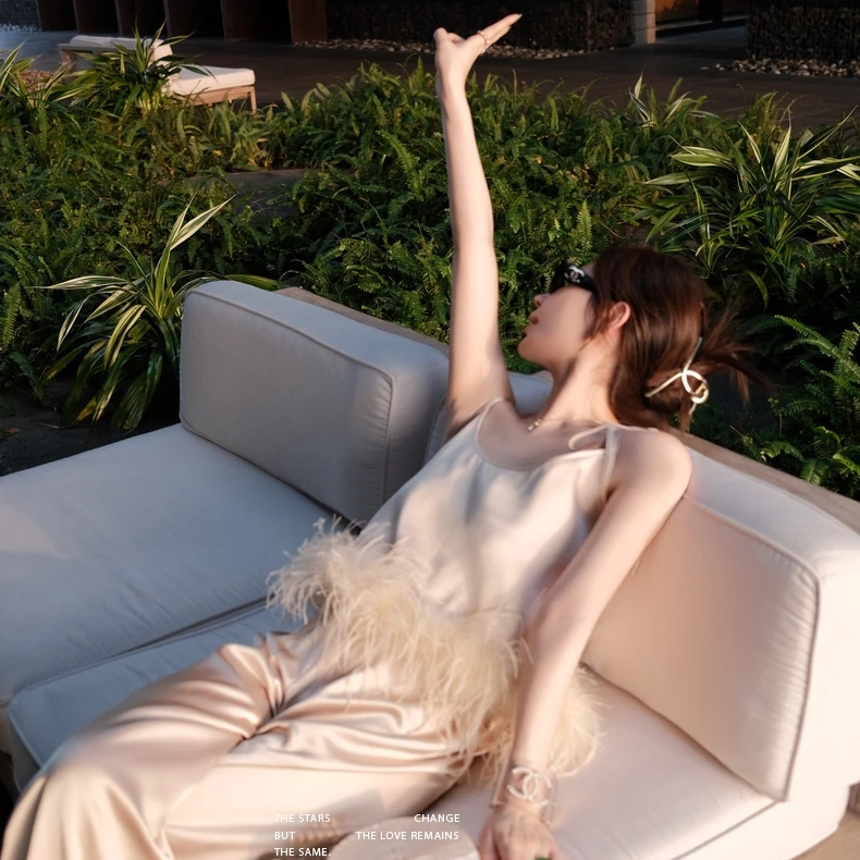 "Vivian套装"纯欲吊带/阔腿裤套装