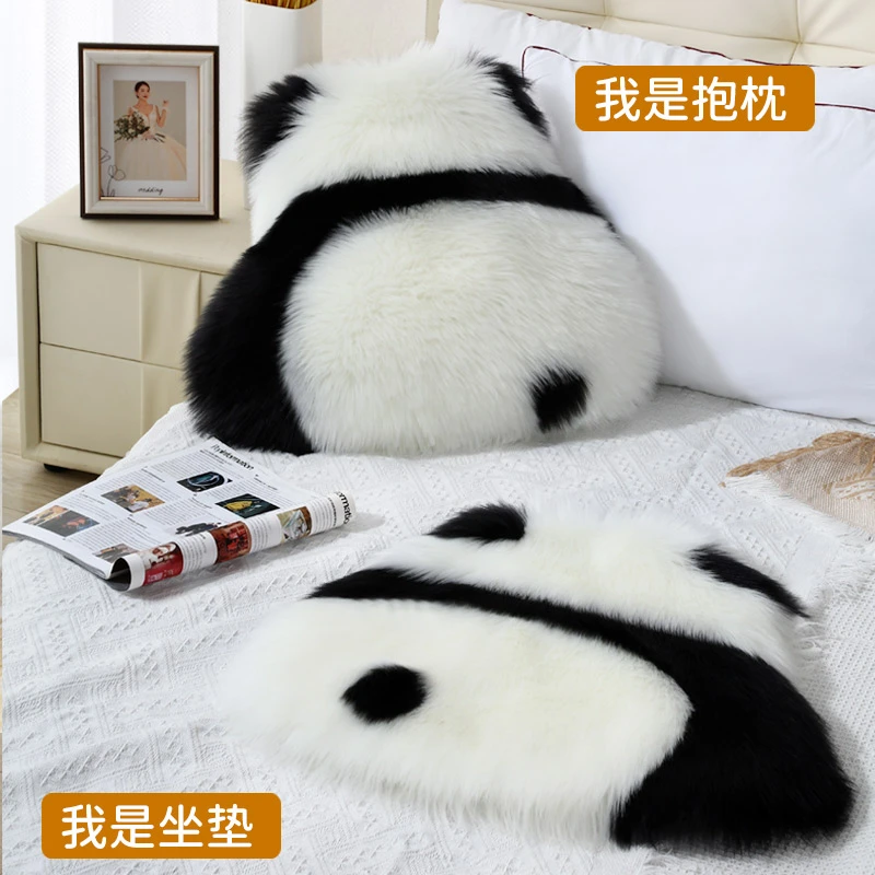 北欧风熊猫背影抱枕可爱床头垫沙发客厅靠枕抱枕可爱飘窗抱枕坐垫