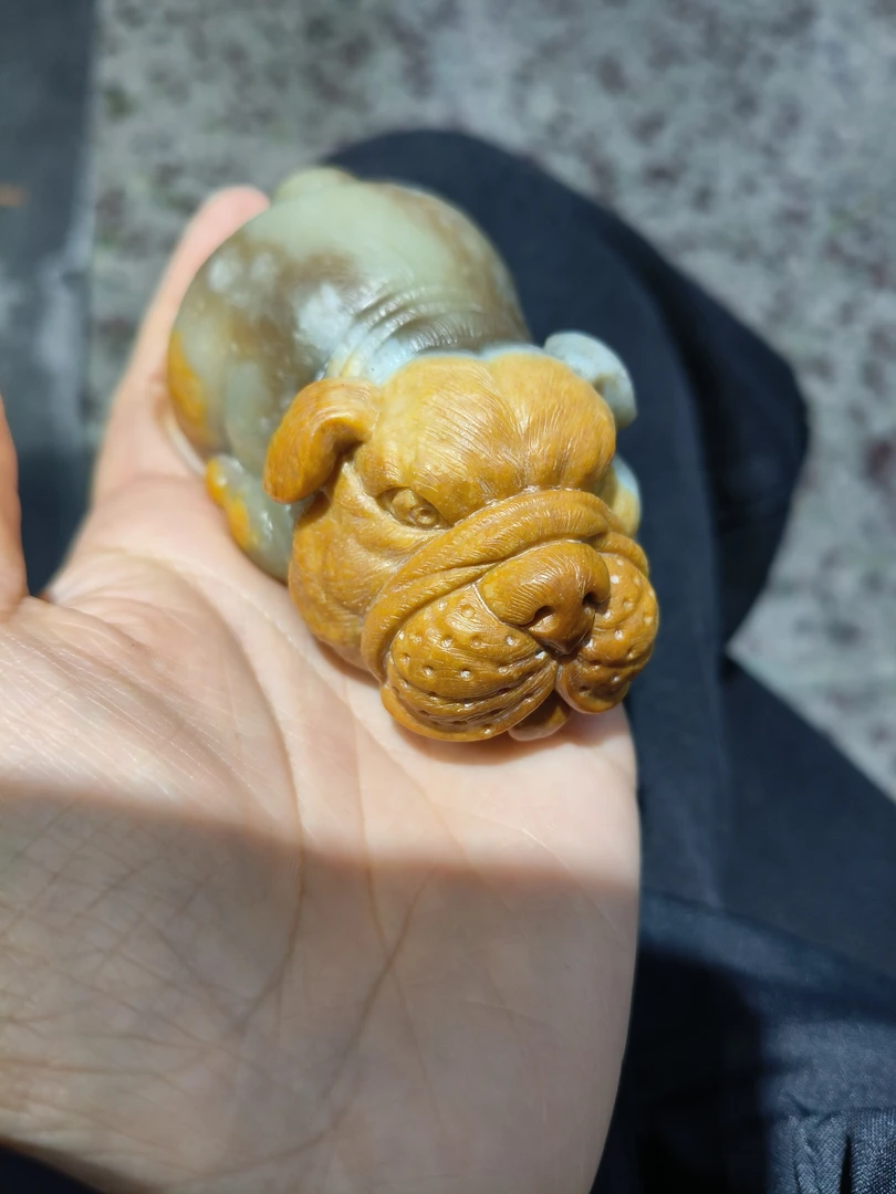河磨玉细油皮狗手把