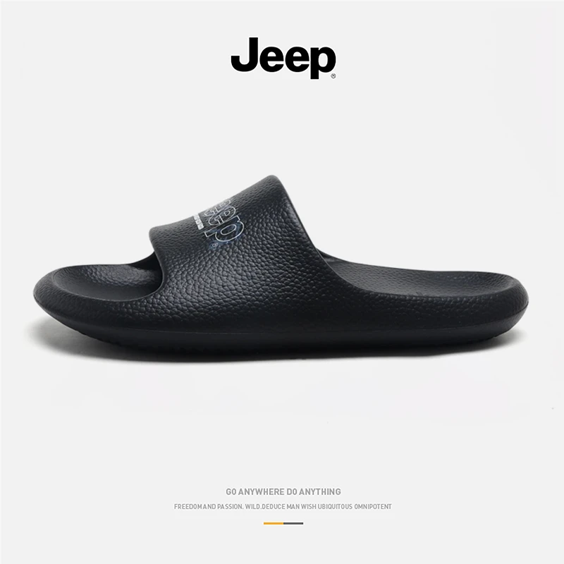 JEEP/吉普拖鞋男夏季防滑男拖鞋男士夏天鞋子仿牛皮高奢一字拖