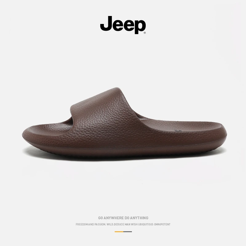 JEEP/吉普拖鞋男士休闲简约居家室外舒适软底沙滩轻便防滑一字拖