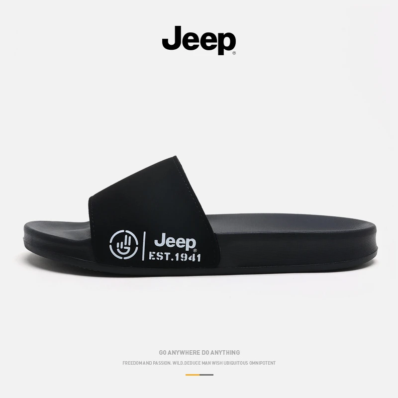 JEEP/吉普一字拖ins轻便休闲舒适凉拖鞋居家室外穿男士防滑软底