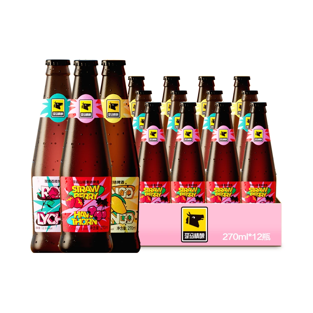 [套餐】歪马精酿270ml 草莓山楂味*4+玫瑰荔枝味*4+芒果味*4