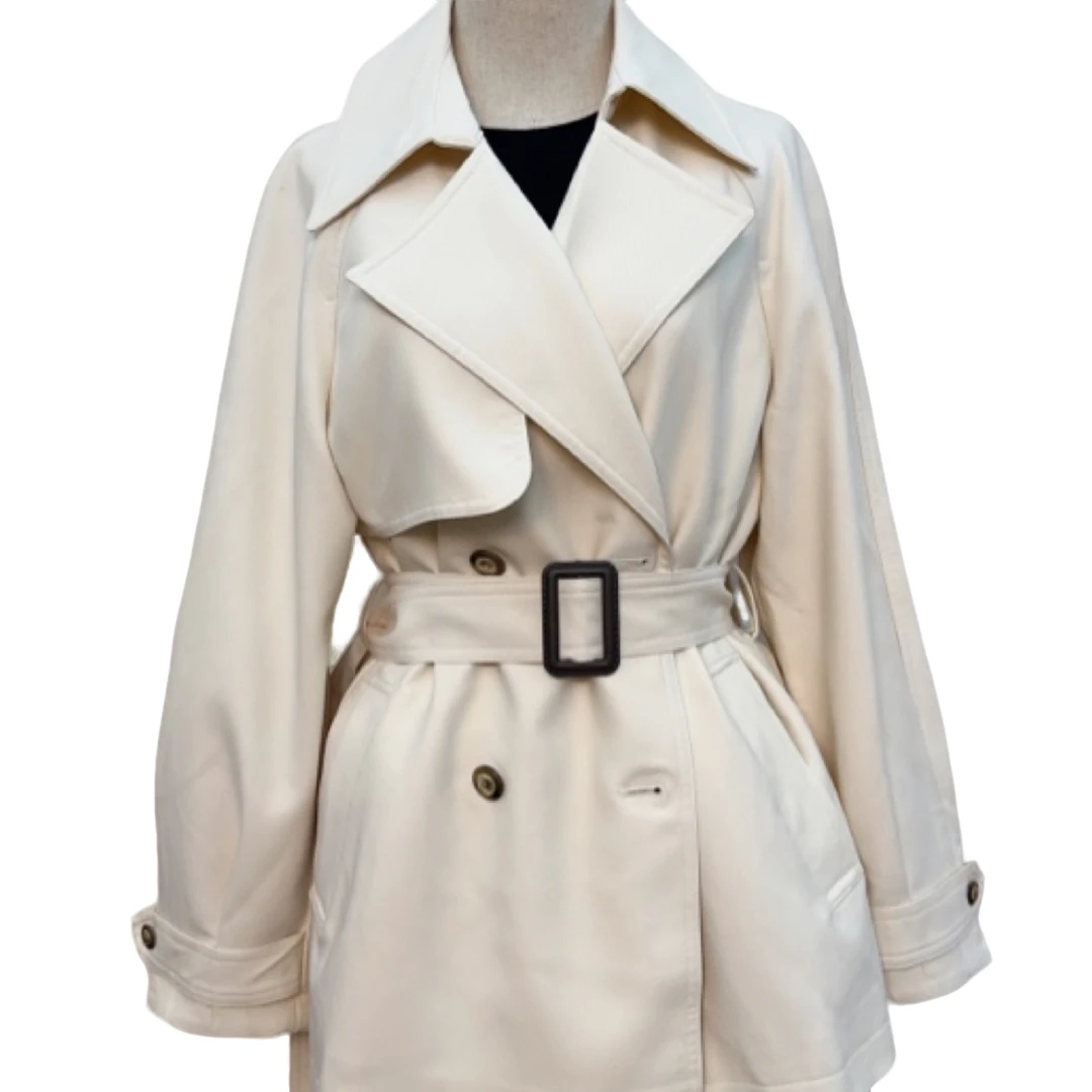 气质短款时尚百搭女士收腰中长款显瘦休闲修身翻领韩版风衣