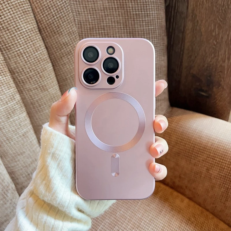 适用于iPhone15promax新款手机壳14网红13创意12简约纯色11磁吸潮