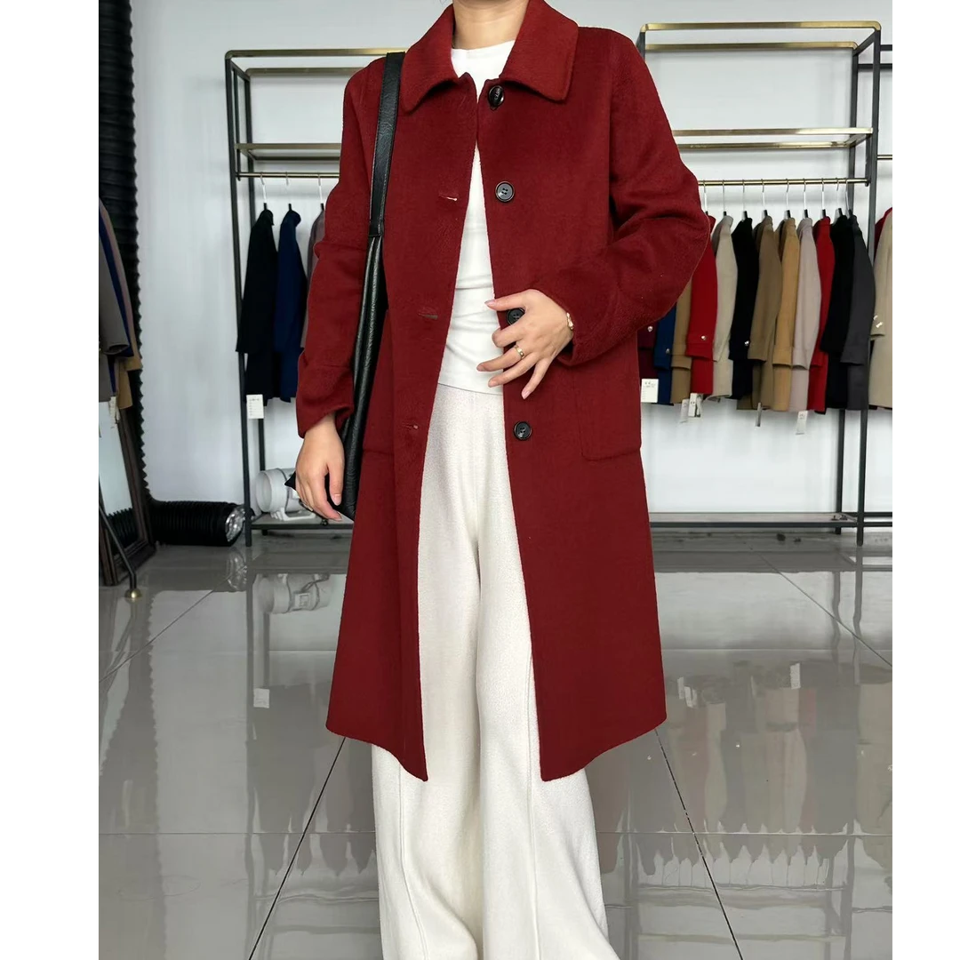 2024款新款大衣娃娃领短款大衣慵懒感大衣遮肉显瘦款大衣女士