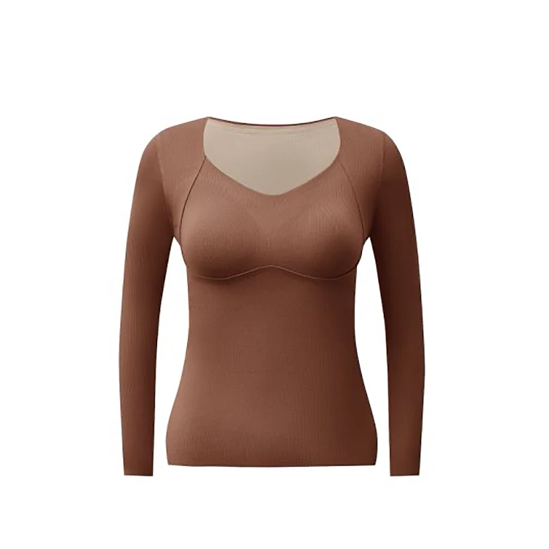 【 HONEY AMOR 】75D牛奶丝空气层双面剪毛抽条保暖长袖 /DFX8863