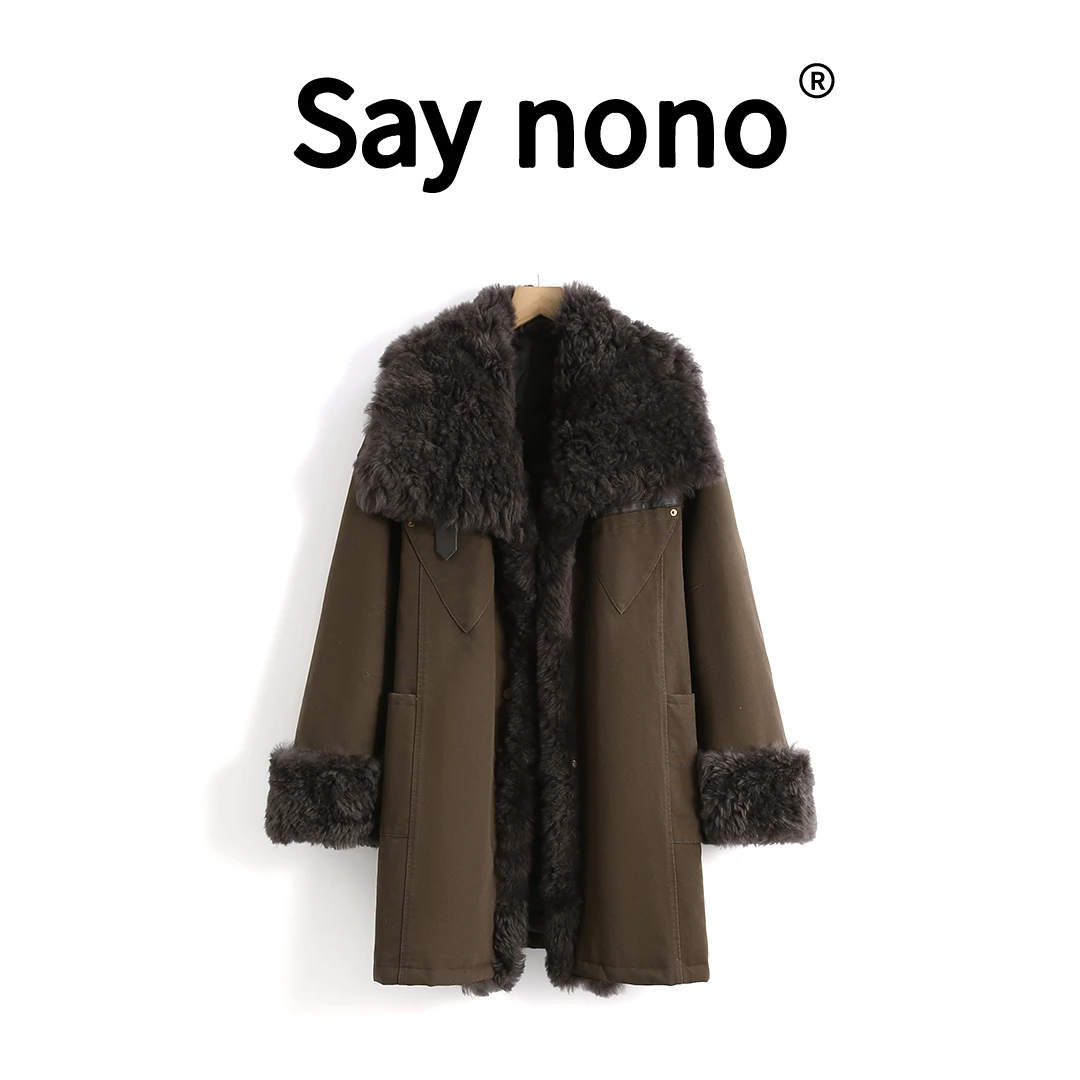 懒猫nono│Saynono 冬季保暖显瘦皮毛一体脏脏鹅绒服 /YZE24055