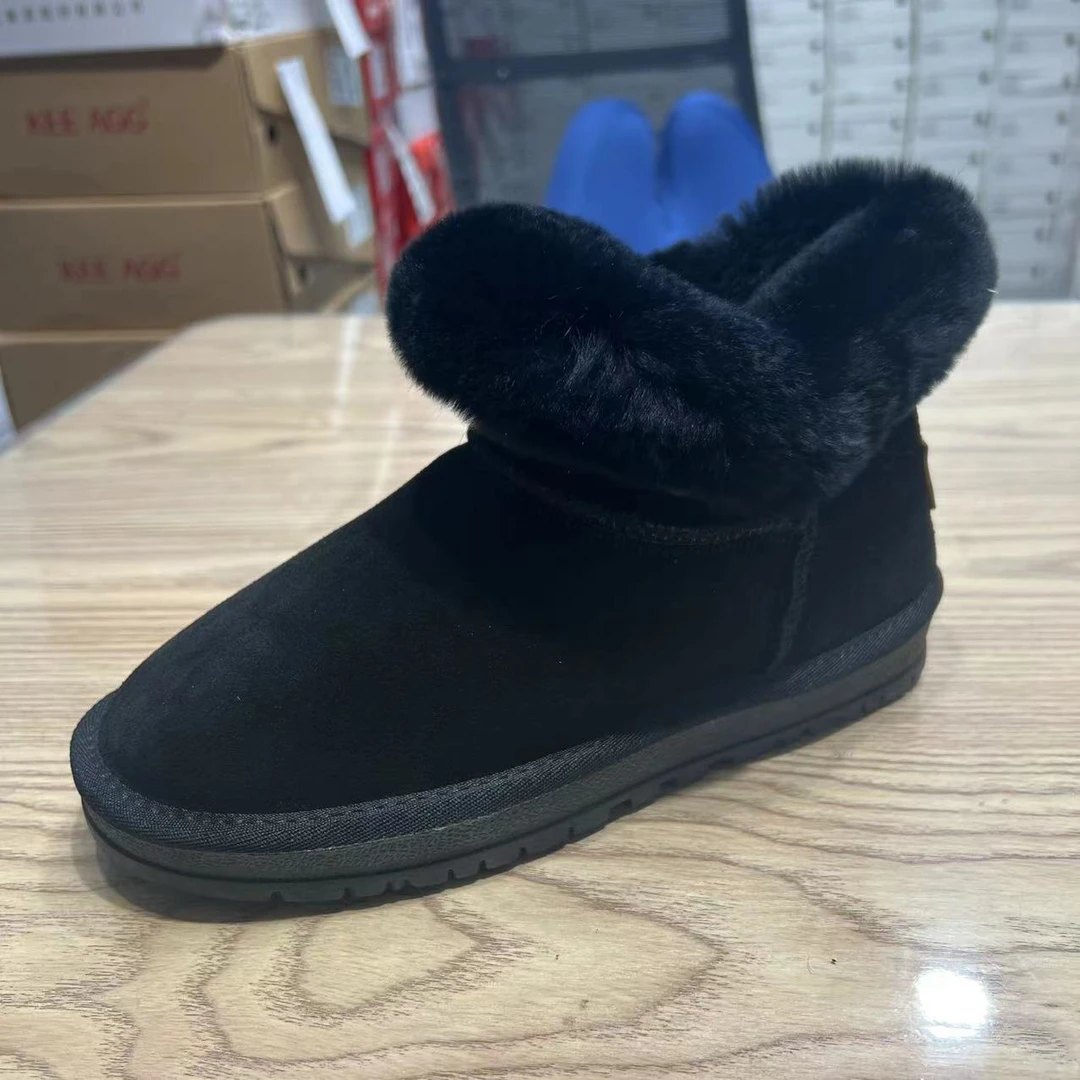 【轻奢尾单】5653百搭保暖洋气牛皮时尚雪地靴