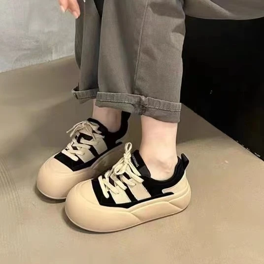 【轻奢尾单】202-3003百搭时尚厚底丑萌面包鞋休闲板鞋