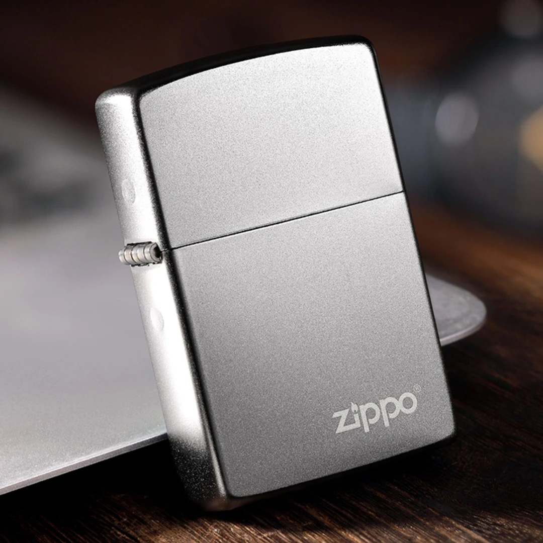 ZIPPO/之宝镀铬磨砂右下标官方正品打火机男士时尚简约银色MBJ1