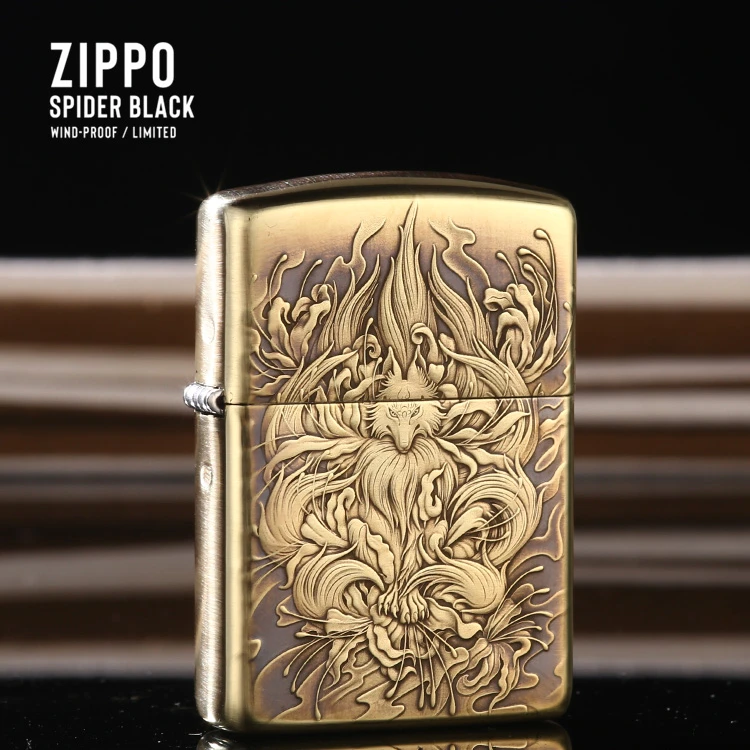 ZIPPO/之宝浮雕九尾狐官方正品打火机做旧工艺男士双面原装DYJ1