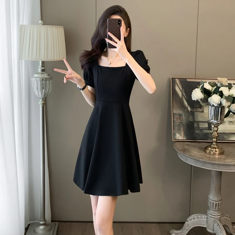 高档夏天裙子女款爆款2024新款高贵洋气上档次女装连衣裙小黑裙