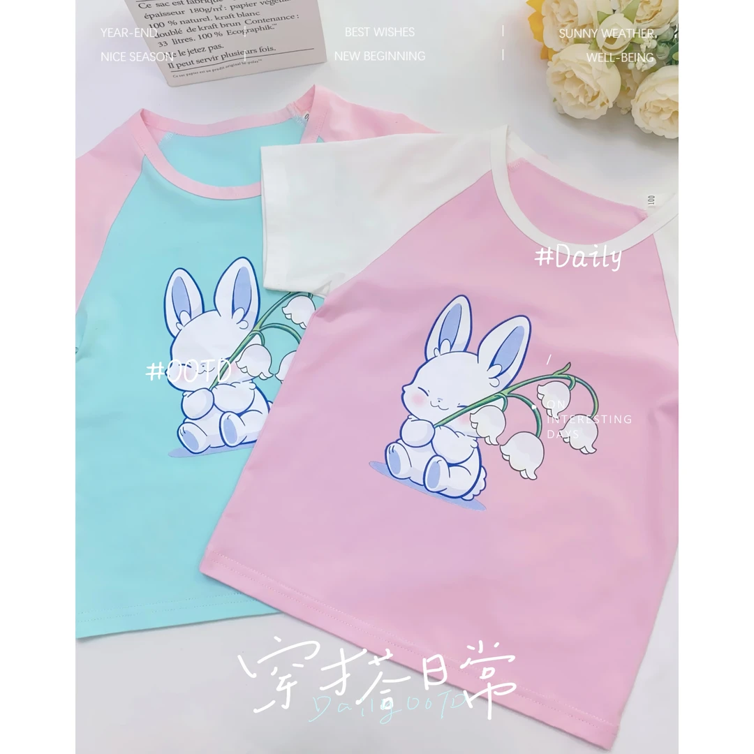 100%纯棉女童T恤短袖时尚洋气夏装儿童衣服女宝宝宽松上衣中小童