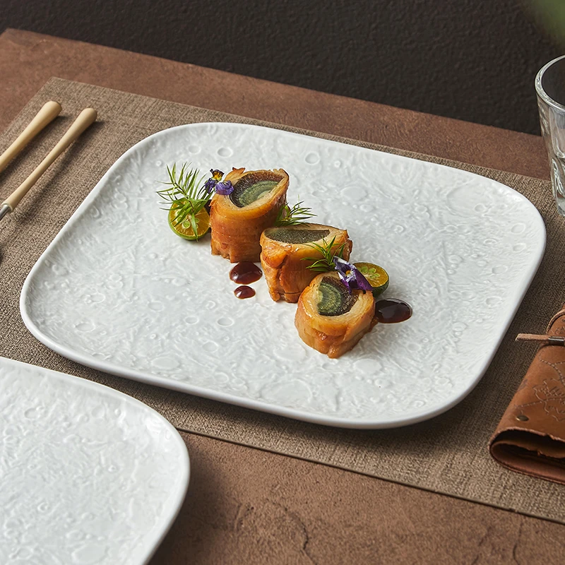 简约陶瓷西餐盘牛排盘子家用菜盘高级感商用酒店餐具西式糕点盘碟