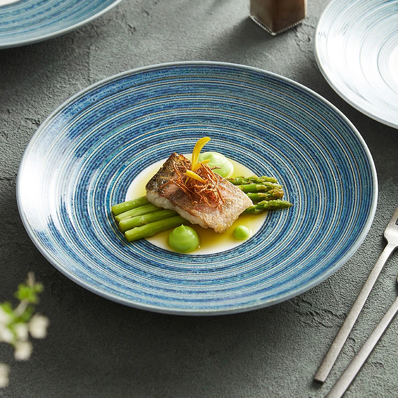 星空窑变盘子菜盘家用拌面碗日式饭店深碗汤盘意面餐盘沙拉盘摆盘