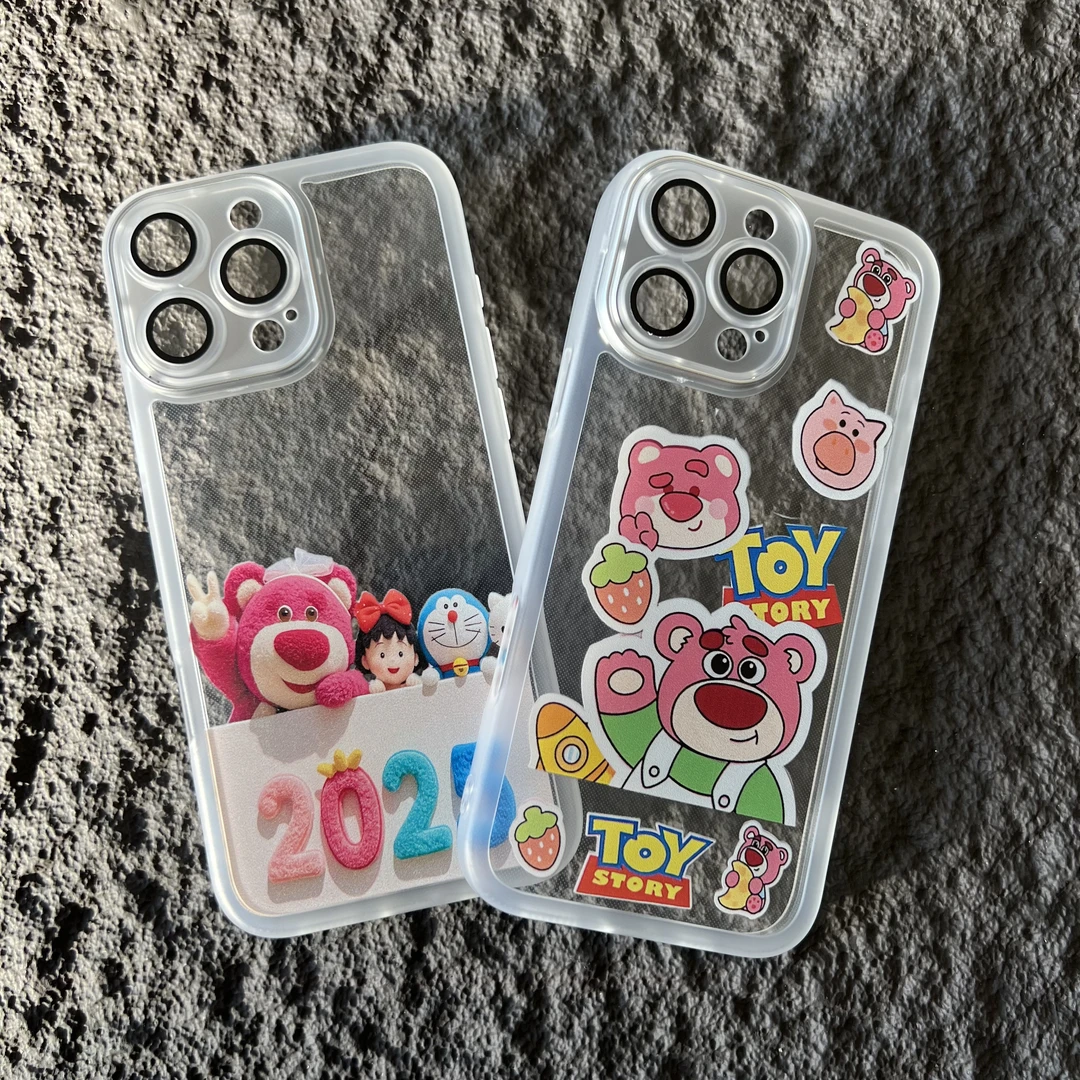 @草莓熊【全包带镜头膜白】 TPU材质耐磨防摔防撞时尚全包手机壳