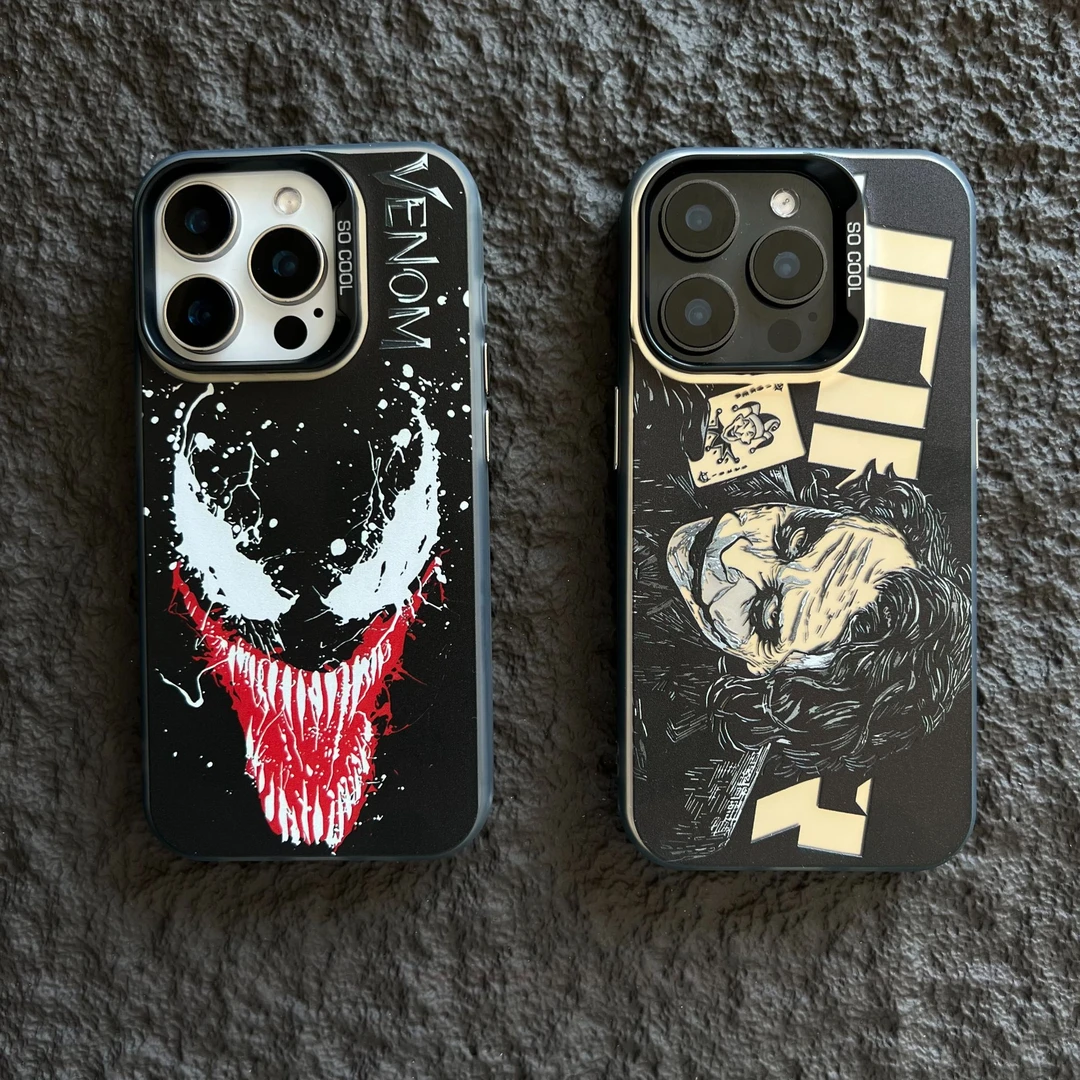 @小丑毒液【彩银黑】 软包硬背炫酷卡通情侣手机壳适用于多种机型